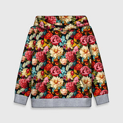 Детская толстовка Узор из роз и разных цветов