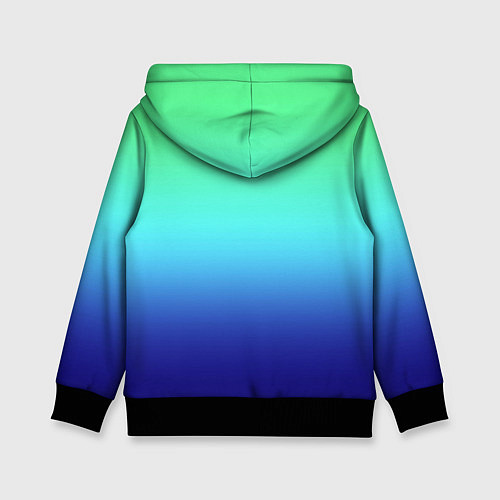 Детская толстовка Градиент зелёно-синий / 3D-Черный – фото 2