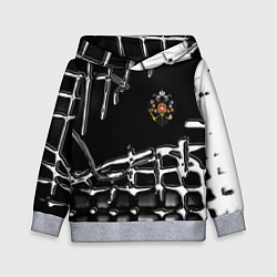 Толстовка-худи детская Россия герб РФ, цвет: 3D-меланж