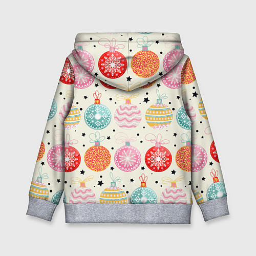 Детская толстовка Разноцветные новогодние шары / 3D-Меланж – фото 2