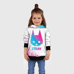 Толстовка-худи детская Stray neon gradient style, цвет: 3D-черный — фото 2