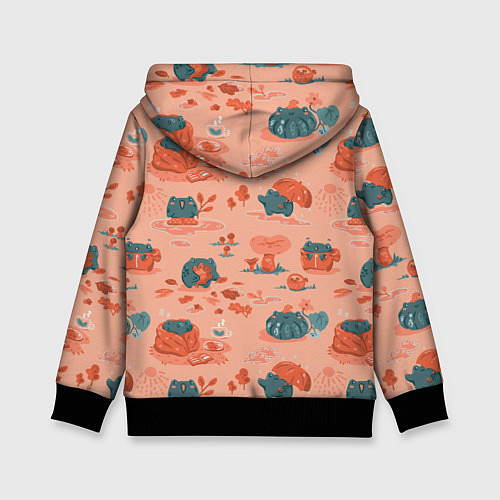 Детская толстовка Осенние лягушки / 3D-Черный – фото 2