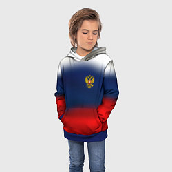 Толстовка-худи детская Символика России герб, цвет: 3D-синий — фото 2