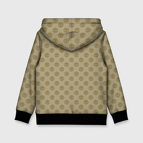 Детская толстовка Паттерн глаз с растительным орнаментом на бежевом / 3D-Черный – фото 2