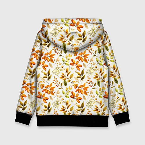 Детская толстовка Осенние листья и желуди / 3D-Черный – фото 2