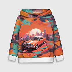 Детская толстовка Автомобиль в оранжевом цвете