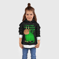 Толстовка-худи детская Капибара дракон, цвет: 3D-белый — фото 2