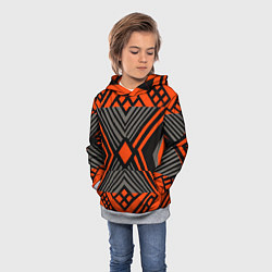Толстовка-худи детская Узор в этническом стиле племени масаев, цвет: 3D-меланж — фото 2