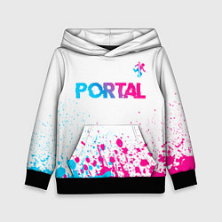 Детская толстовка Portal neon gradient style посередине