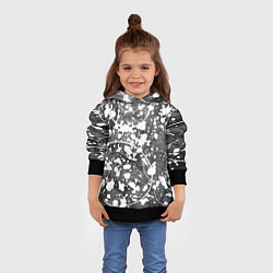 Толстовка-худи детская Абстракция - круги на сером, цвет: 3D-черный — фото 2