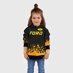 Толстовка-худи детская Ford - gold gradient посередине, цвет: 3D-черный — фото 2