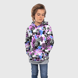 Толстовка-худи детская Multicolored wild cats, цвет: 3D-меланж — фото 2