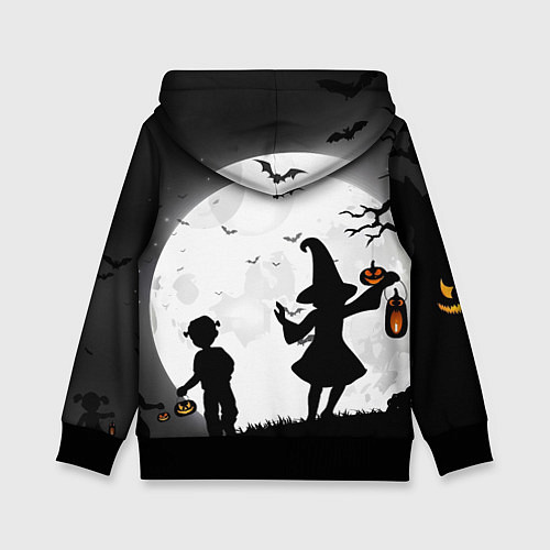 Детская толстовка Дети на ночной прогулке / 3D-Черный – фото 2