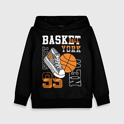 Толстовка-худи детская Basketball New York, цвет: 3D-черный
