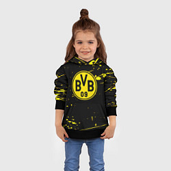 Толстовка-худи детская Borussia yellow splash, цвет: 3D-черный — фото 2