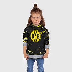 Толстовка-худи детская Borussia yellow splash, цвет: 3D-меланж — фото 2