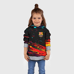 Толстовка-худи детская Barcelona краски, цвет: 3D-меланж — фото 2