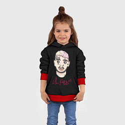 Толстовка-худи детская Lil Peep rap music, цвет: 3D-красный — фото 2