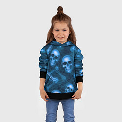 Толстовка-худи детская Синие черепа и кости, цвет: 3D-черный — фото 2