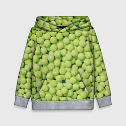 Толстовка-худи детская Много теннисных мячей, цвет: 3D-меланж