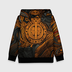 Толстовка-худи детская Узор в скандинавском фолк-арт стиле, цвет: 3D-черный
