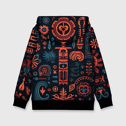 Детская толстовка Абстрактный паттерн в славянской стилистике / 3D-Черный – фото 2
