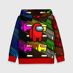 Толстовка-худи детская Among us games, цвет: 3D-красный