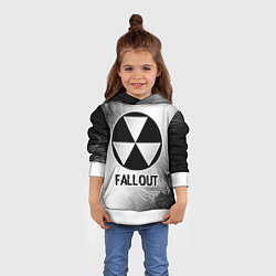 Толстовка-худи детская Fallout glitch на светлом фоне, цвет: 3D-белый — фото 2