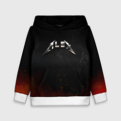 Толстовка-худи детская Алекс в стиле Металлика, цвет: 3D-белый