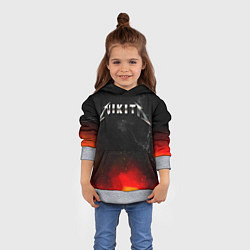 Толстовка-худи детская Никита в стиле Металлика - огонь и искры, цвет: 3D-меланж — фото 2