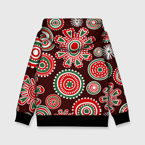 Детская толстовка Новогодний принт красный / 3D-Черный – фото 2
