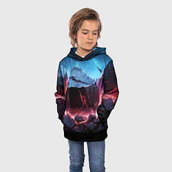 Толстовка-худи детская Разлом больших камней, цвет: 3D-черный — фото 2