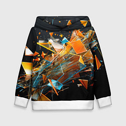 Толстовка-худи детская Взрыв и мелкие осколки, цвет: 3D-белый