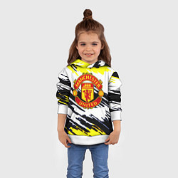 Толстовка-худи детская Манчестер Юнайтед клуб краски, цвет: 3D-белый — фото 2