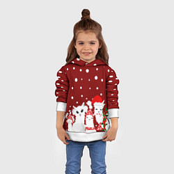 Толстовка-худи детская Семья ламы, цвет: 3D-белый — фото 2