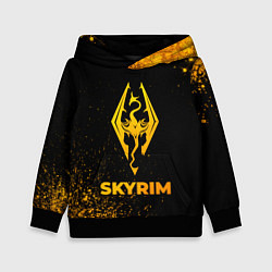 Толстовка-худи детская Skyrim - gold gradient, цвет: 3D-черный