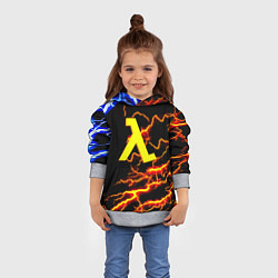 Толстовка-худи детская Half Life молнии шторм, цвет: 3D-меланж — фото 2