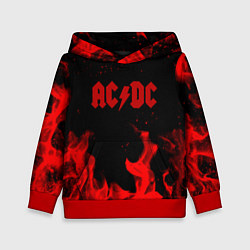 Толстовка-худи детская AC DC огненный стиль, цвет: 3D-красный