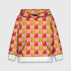 Толстовка-худи детская Забавные леопарды, цвет: 3D-белый