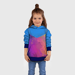 Толстовка-худи детская Кляксы и цветной туман, цвет: 3D-синий — фото 2