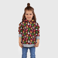 Толстовка-худи детская Christmas sparkles, цвет: 3D-меланж — фото 2