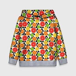 Толстовка-худи детская Citrus pattern, цвет: 3D-меланж