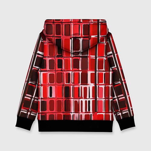 Детская толстовка Красные прямоугольники / 3D-Черный – фото 2