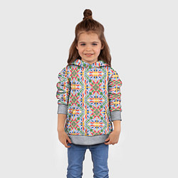 Толстовка-худи детская Мелкий красочный узор, цвет: 3D-меланж — фото 2