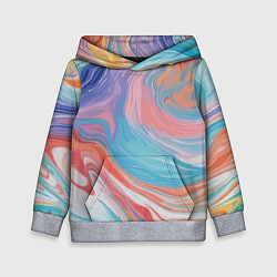 Толстовка-худи детская Цветной вихрь, цвет: 3D-меланж
