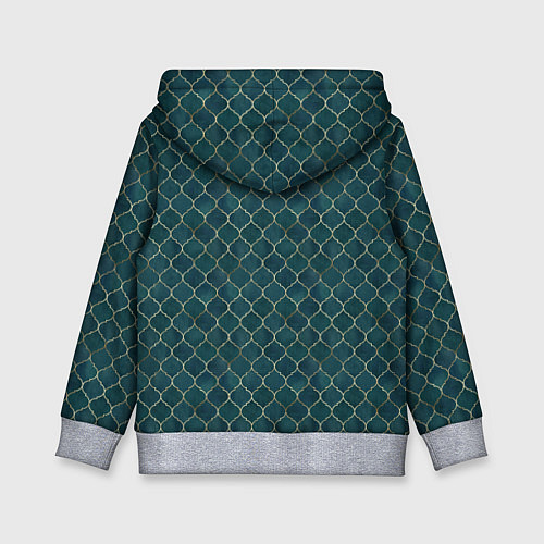 Детская толстовка Золотой узор на бирюзовом фоне / 3D-Меланж – фото 2