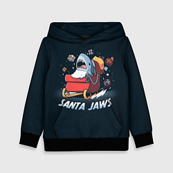 Толстовка-худи детская Santa Jaws, цвет: 3D-черный