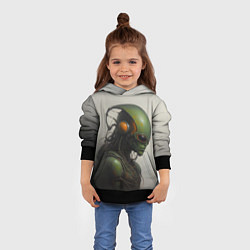 Толстовка-худи детская Инопланетный захватчик, цвет: 3D-черный — фото 2