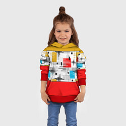 Толстовка-худи детская Узор красного горчичного цвета, цвет: 3D-красный — фото 2