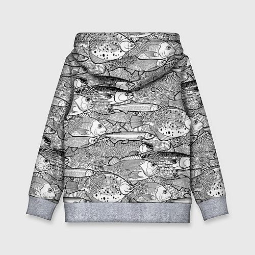 Детская толстовка Экзотические рыбы в кораллах / 3D-Меланж – фото 2